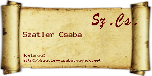 Szatler Csaba névjegykártya