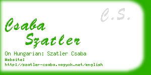 csaba szatler business card